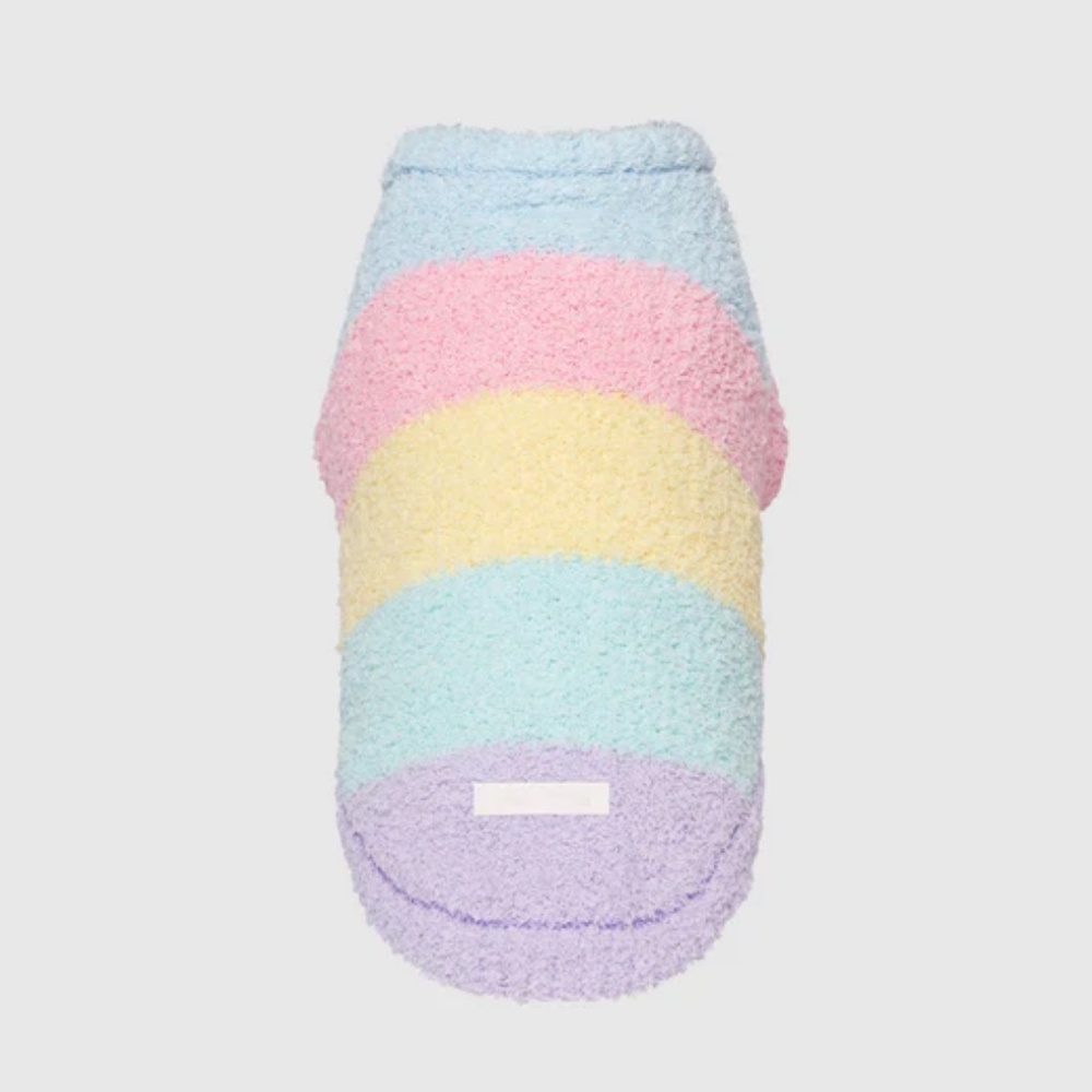 Canada Pooch Dog Sweater in Rainbow Stripe in Size 12